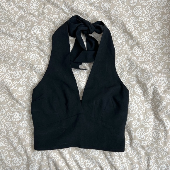 Deep V Neck Halter Top - Picture 2 of 4